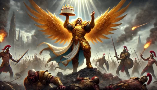 DALL·E 2025-03-24 07.49.40 - A digital painting of a mighty warrior in radiant golden armor, ...webp